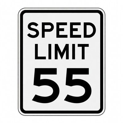 55 mph Speed Limit Sign