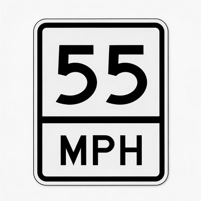55 mph Speed Limit Sign