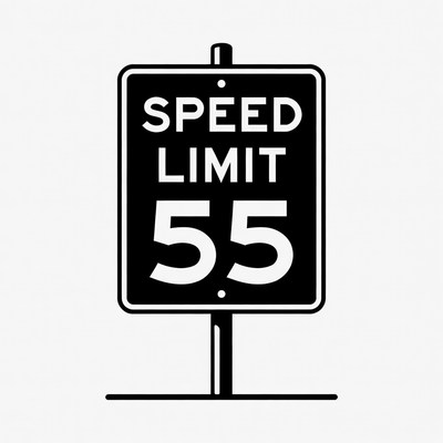 Speed Limit 55 Sign