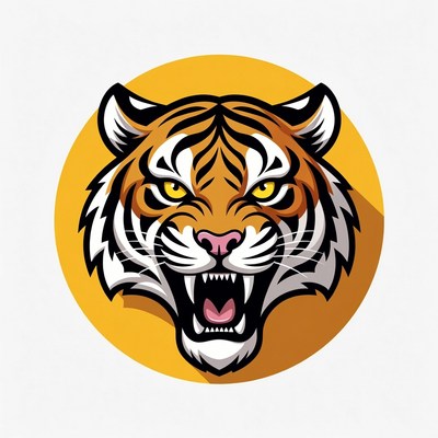 Roaring tiger head illustration