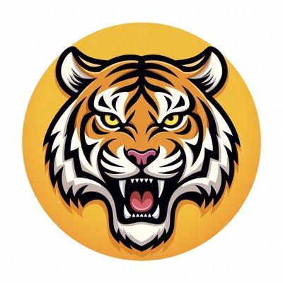 Roaring tiger head illustration