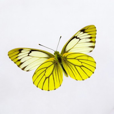 Yellow butterfly with white wings