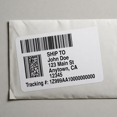 Shipping Label on Envelope