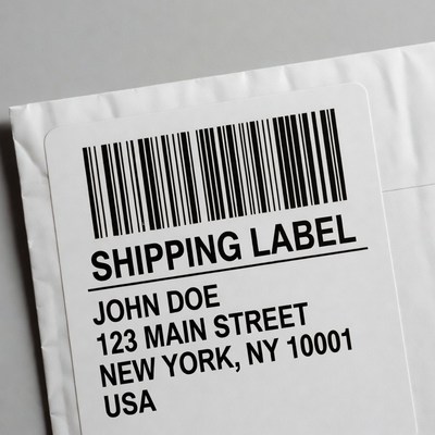 White Envelope with Shipping Label