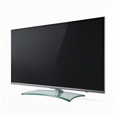 Modern LED TV on glass stand