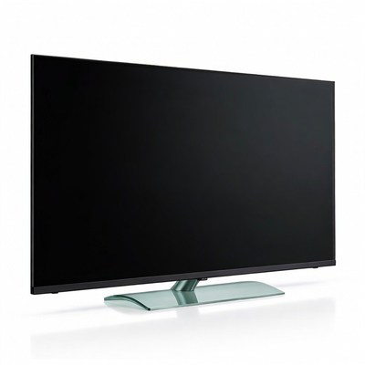 Modern Black TV on Glass Stand