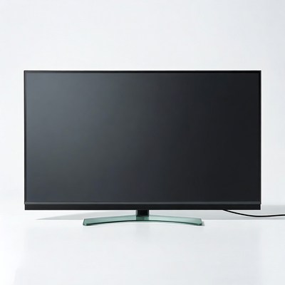 Modern black TV on white background