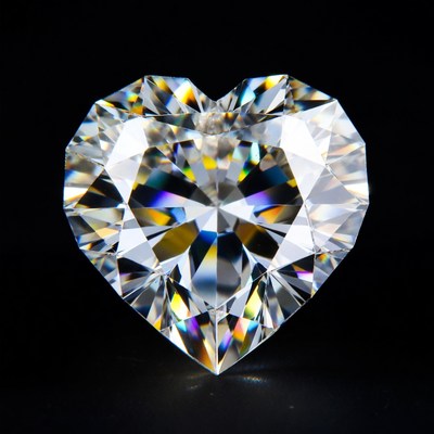 Heart-Shaped Diamond on Black