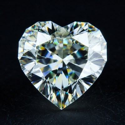 Heart-Shaped Diamond on Black