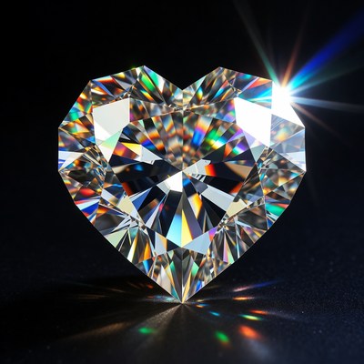 Sparkling Diamond Heart Gem