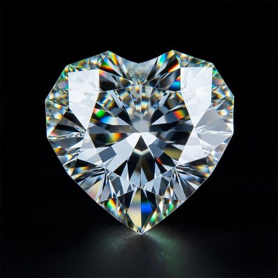 Heart-Shaped Diamond on Black