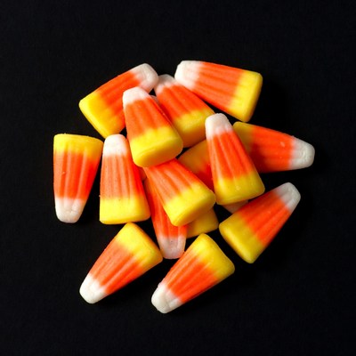 Candy Corn on Black Background