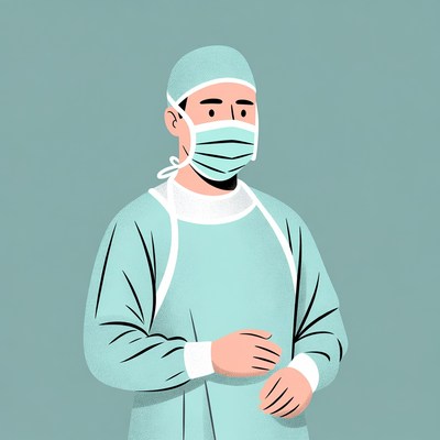 Asian surgeon in surgical mask