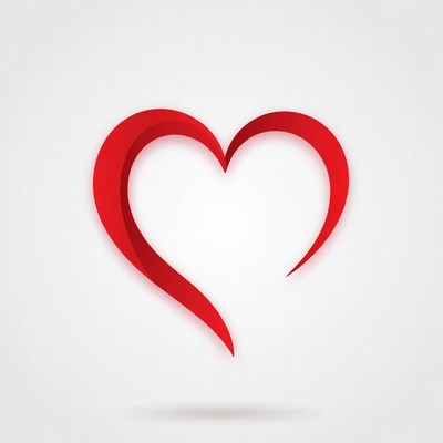 Red heart illustration on white