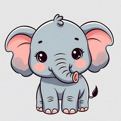 Cute baby elephant illustration