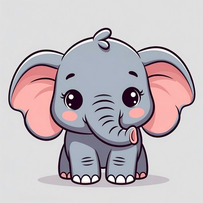 Cute baby elephant illustration