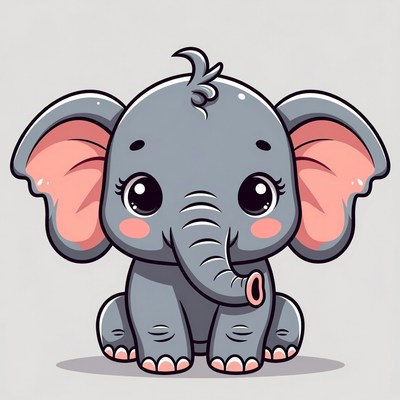 Cute baby elephant illustration