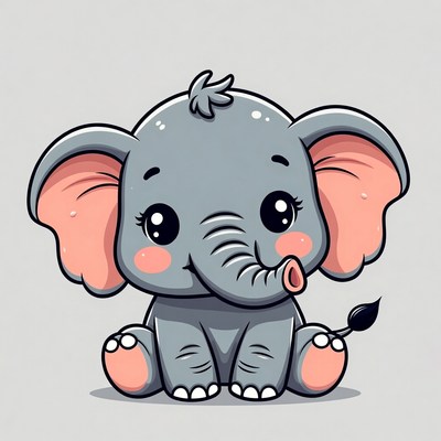 Cute baby elephant illustration