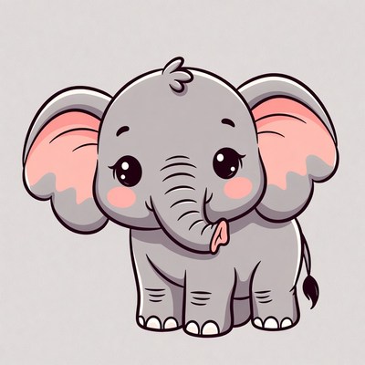Cute baby elephant illustration