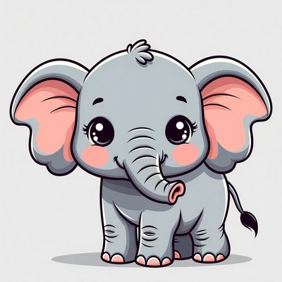 Cute baby elephant illustration