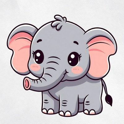 Cute baby elephant illustration
