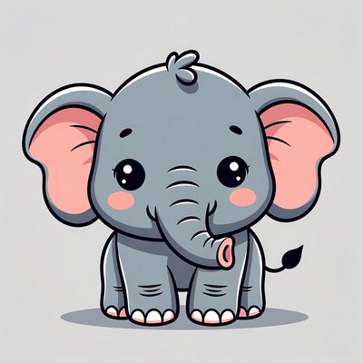 Cute baby elephant illustration