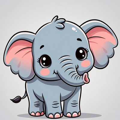 Cute baby elephant illustration