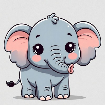 Cute baby elephant illustration