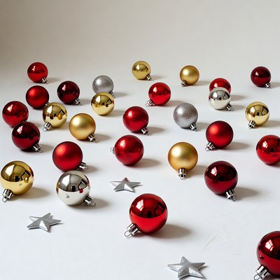 Red Gold Silver Christmas Ornaments
