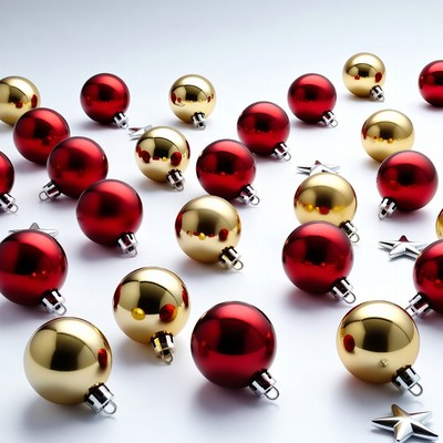 Red and Gold Christmas Ornaments