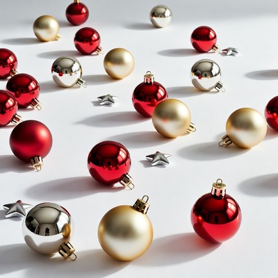 Red Gold Silver Christmas Ornaments