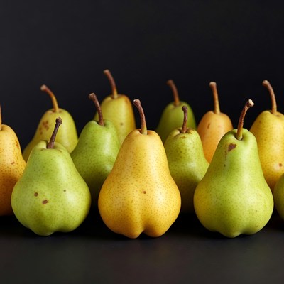 Fresh Green and Yellow Pears