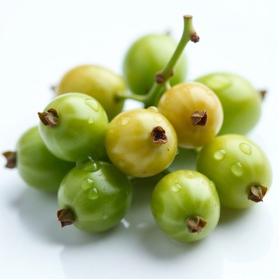 Fresh green grapes with water droplets