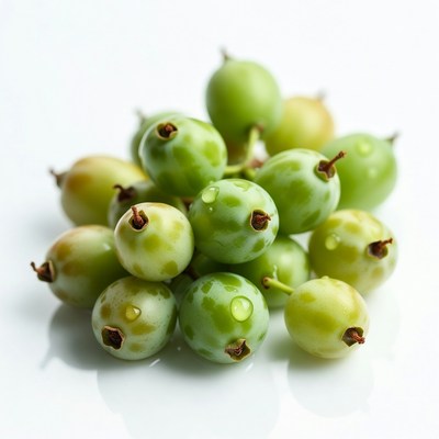 Cluster of Green Grapes with Water Droplets