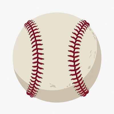 Baseball on white background