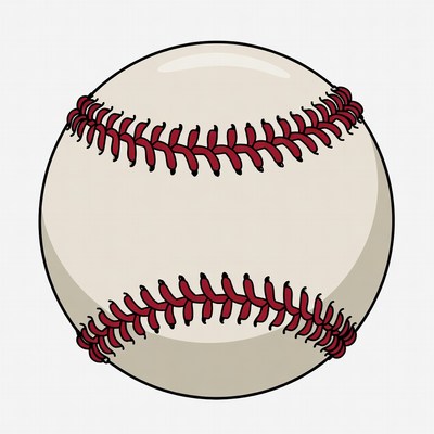 Red Stitched Baseball Illustration
