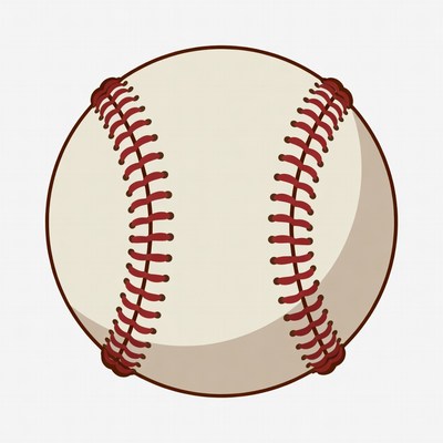 Baseball with Red Stitching