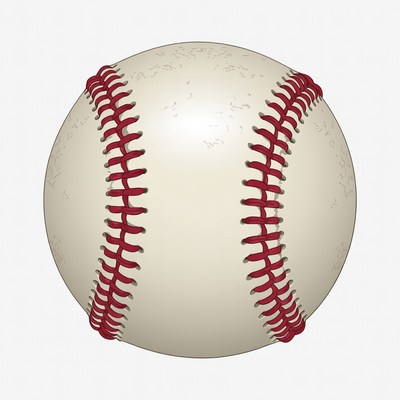 Baseball on white background