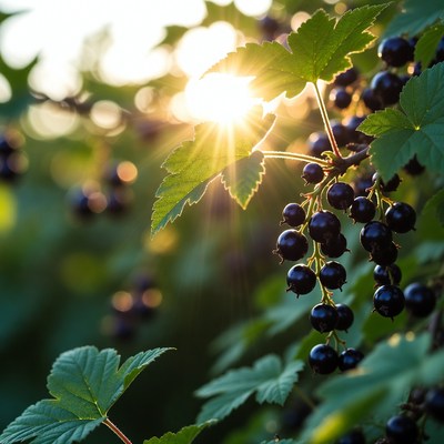 Black Currants with Sunlight