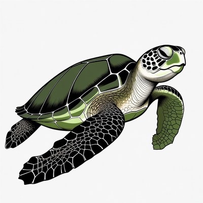 Green Sea Turtle Illustration