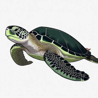 Green Sea Turtle Illustration