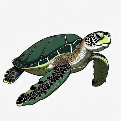 Green Sea Turtle Illustration