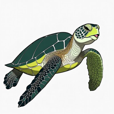 Green Sea Turtle Illustration