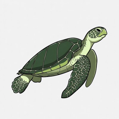 Green Sea Turtle Illustration