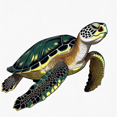 Colorful Sea Turtle Illustration