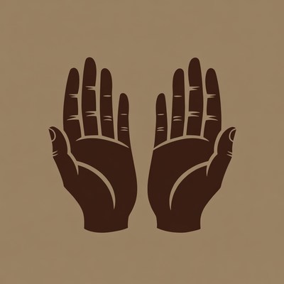 Raised Open Hands Illustration