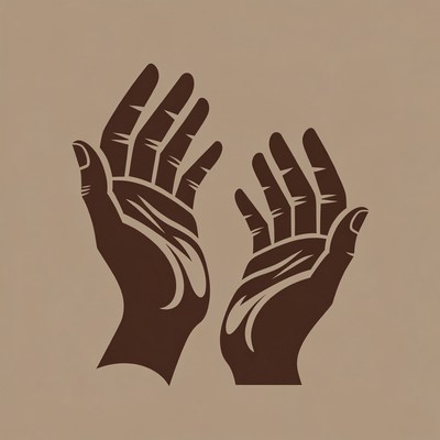 Raised Hands Silhouette Illustration