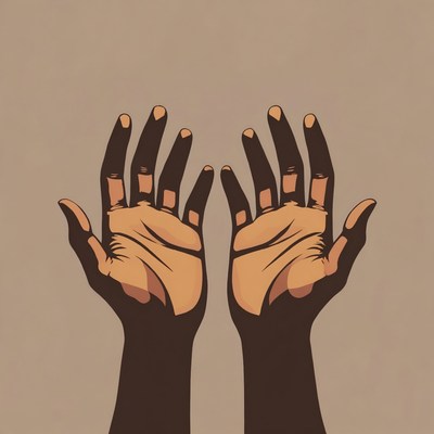 Raised Open Hands Illustration