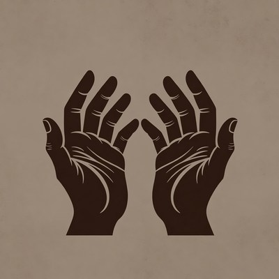 Open Hands Silhouette Illustration