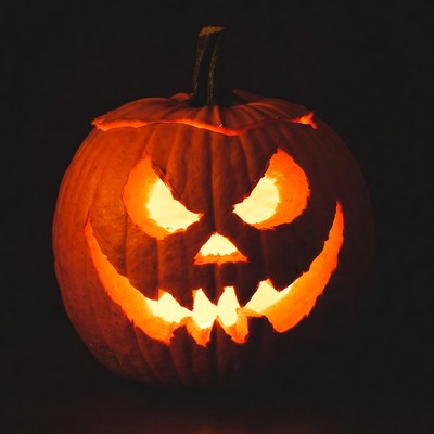 Jack-o'-lantern with scary face